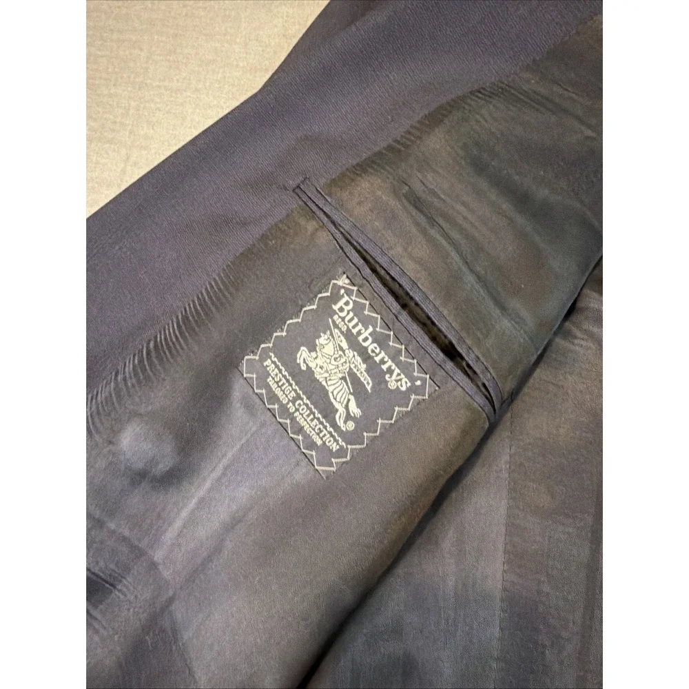 VTG Burberrys Blazer‎ Mens Sz 44R Blue Wool Double Breasted Made USA 80s Jacket